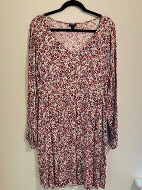 Torrid Floral Long Sleeve Size 0 Dress